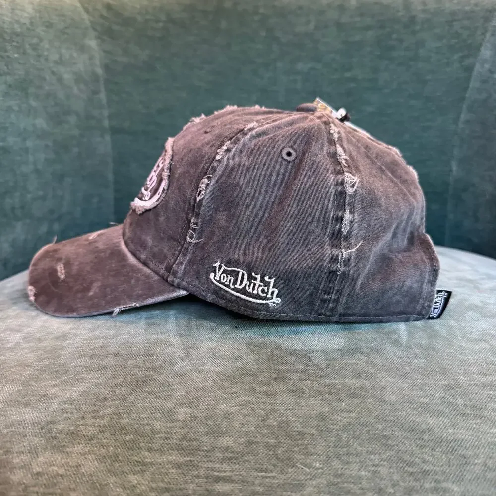 Von Dutch Black Distressed Vintage Hat NWT